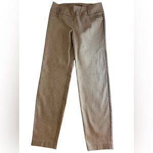 Soho Men's Tan Micro-Check Slim Chinos